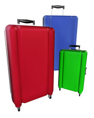 Luggages isolated on white background.