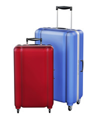 Luggages isolated on white background.