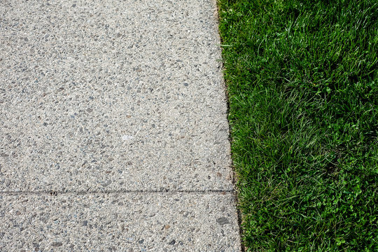 sidewalk wtih grass