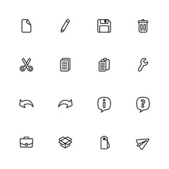 black line simple web icon set for web design, user interface (UI), infographic and mobile application (apps)