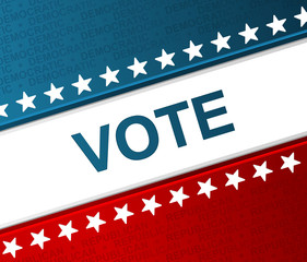 vote democratic republican on american flag