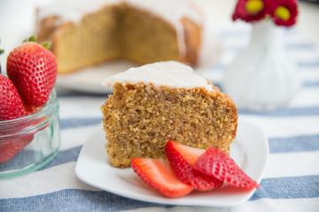 Kuchen mit Erdbeeren