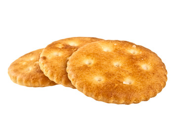 Cracker cookies isolated on white background