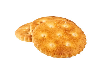 Cracker cookies isolated on white background