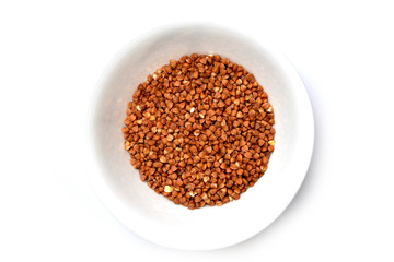 Buckwheat on a white background