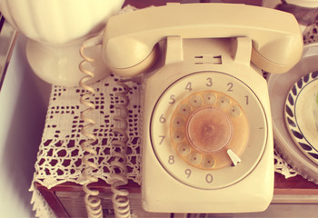 The ancient telephone version in vintage style