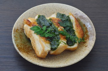 鶏肉の木の芽味噌焼き