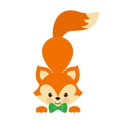 fox with tie vector