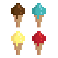Ice cream selection in pixel style