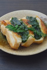 鶏肉の木の芽味噌焼き
