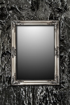mystery mirror on black wall incl. clipping path