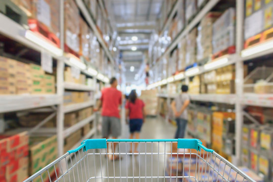 abstract blur supermarket aisle