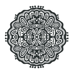 Round decor element black and white.