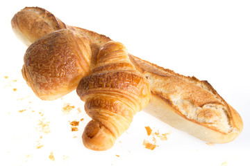 Croissants chocolatine and baguette- fresh from the oven