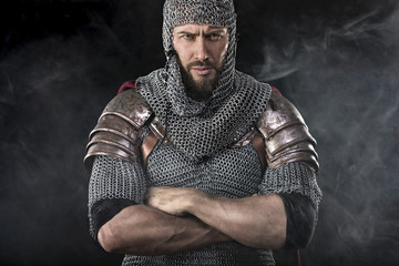 Medieval Warrior with chain mail armour - 109196620