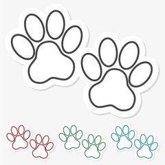 Multicolored paper stickers - Paw Print