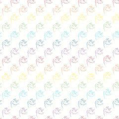 seamless pattern with rainbow birds