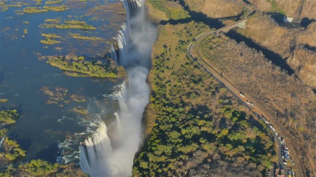 aerial view of victoria falls one of the most famous waterfall in the world a world heritage