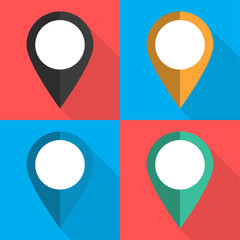 Set of pointers to the map on different backgrounds vector