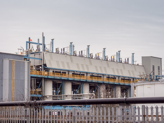 Wyre, Lancashire, Uk, February 29th 2016. Industrial plant at Wyre Estuary