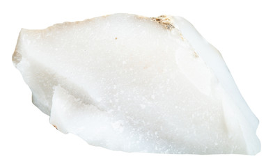 piece of raw cacholong (milky white opal) gemstone