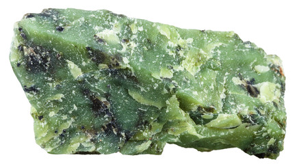 raw Lizardite (Serpentine) gemstone isolated