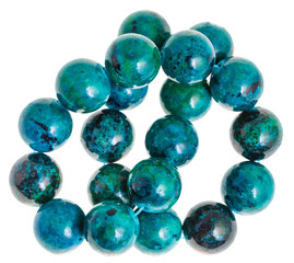 necklace from blue chrysocolla gemstones