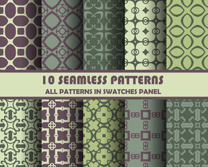vector set of geometric seamless patterns for design