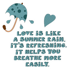 Love is like a summer rain vector illustration