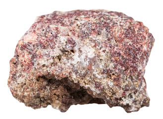specimen of pink Dolomite rock isolated on white