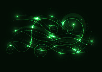 Green Abstract on black background