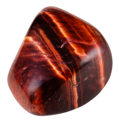tumbled red bull-eye gemstone isolated © vvoe