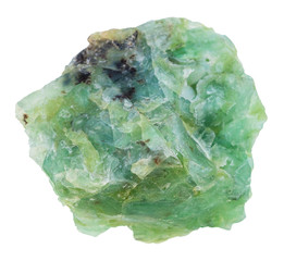 rock of green opal gemstone isolated