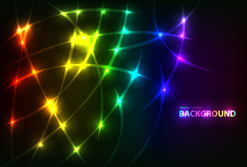 lines and light rays over black