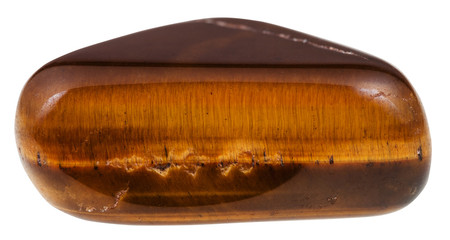 pebble of tigers eye gemstone isolated