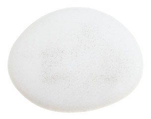 pebble of cacholong (white opal) gemstone isolated