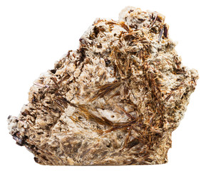 piece of raw astrophyllite rock isolated on white