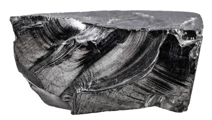 raw shungite mineral isolated on white