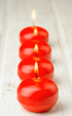 red lighted candles
