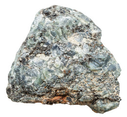 rock with nepheline and biotite in syenite