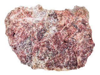 piece of pink Dolomite rock isolated on white