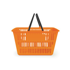 Realistic orange isolated vector shopping basket
