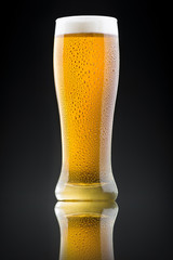 Ice cold beer in glass
