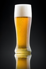 Ice cold beer in glass