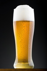 Ice cold beer in glass