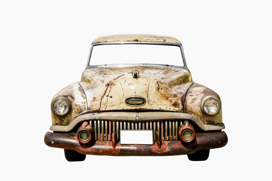 Old Car Isolate On A White Background