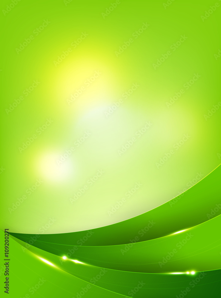 Poster abstra background green curve and layed element vector illustrat
