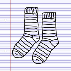 Simple doodle of a pair of socks