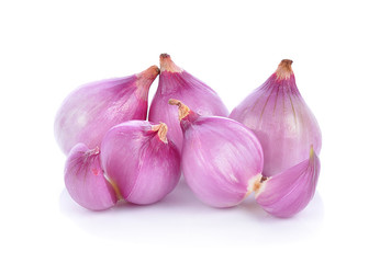 shallots on white background