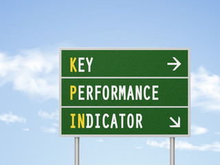 Fototapeta premium 3d illustration key performance indicator road sign